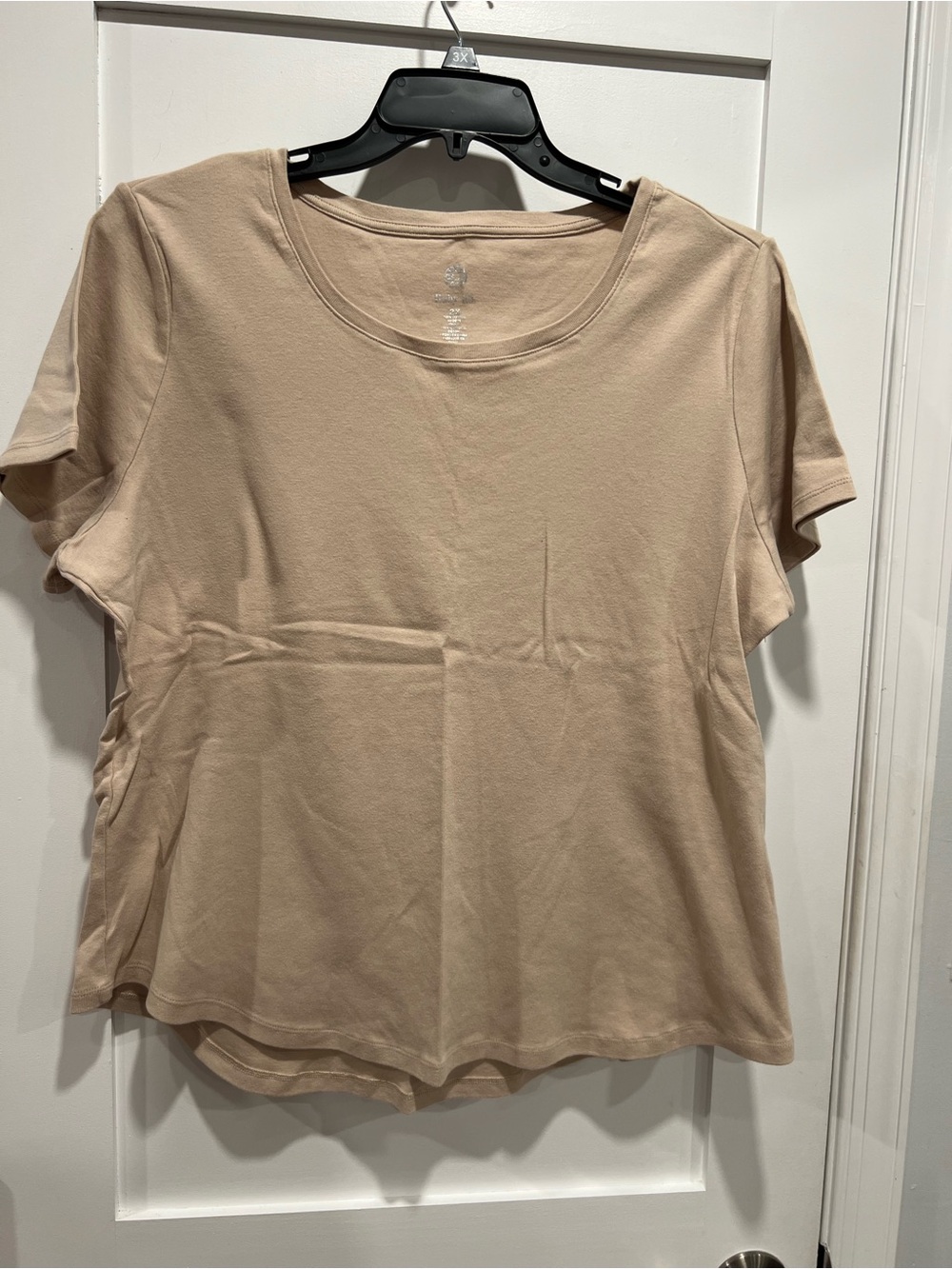 Ruby Rd. Short-Sleeve Crewneck Top in Light Beige